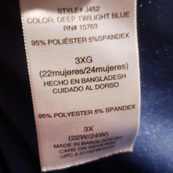 JMS (Just my size) Women's Button Down Velvet Shacket Size 3X - Picture 6 of 7